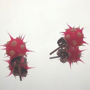 Pink and White Textured Stud Earrings!